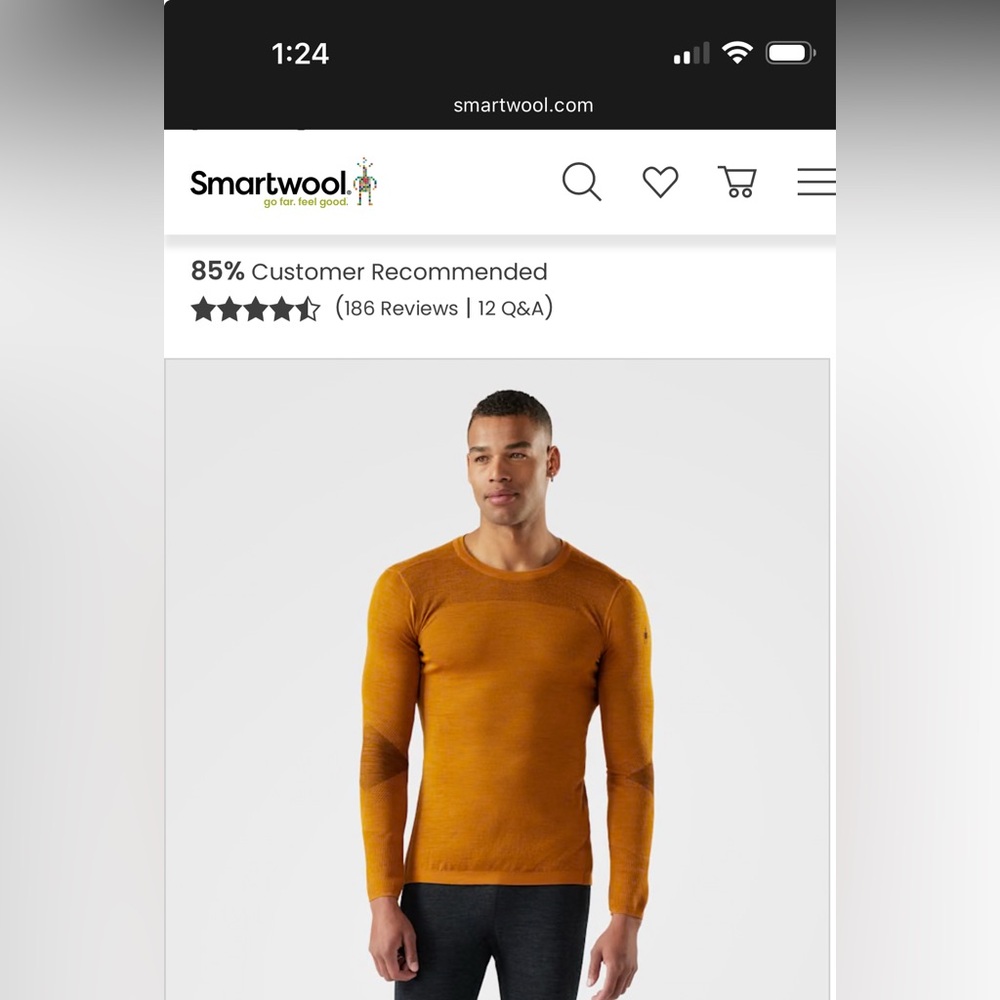 Smartwool Men's Intraknit™ Thermal Merino Base
Layer Crew size XL